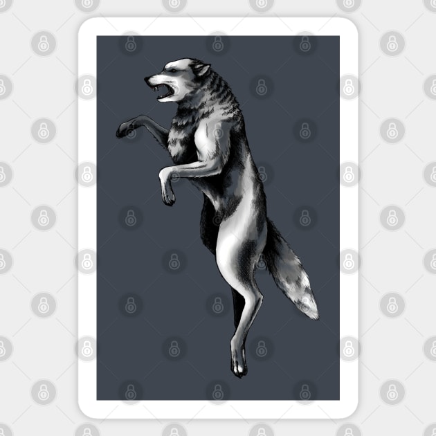 Fierce Wolf Sticker by AniaArtNL